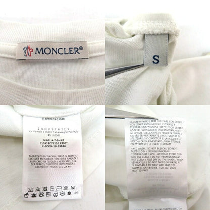 MONCLER White Graphic Print Crewneck Sleeve T-Shirt Size S