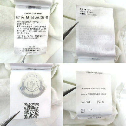 MONCLER White Graphic Print Crewneck Sleeve T-Shirt Size S