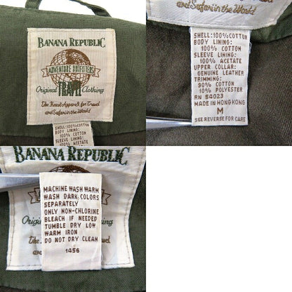 BANANA REPUBLIC Khaki Collar Leather Hunting Jacket Size M