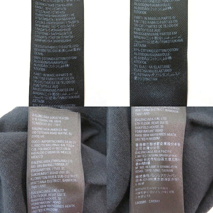 BALENCIAGA Metal Logo Distressed T-Shirt Black Size 2