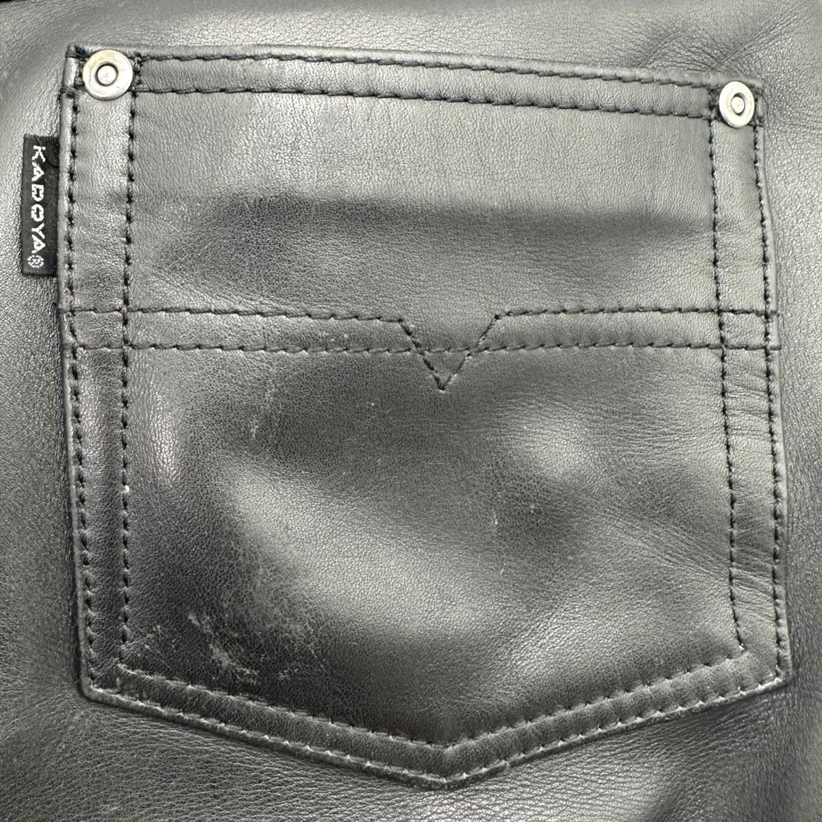 KADOYA Leather Biker Pants Black Size W30