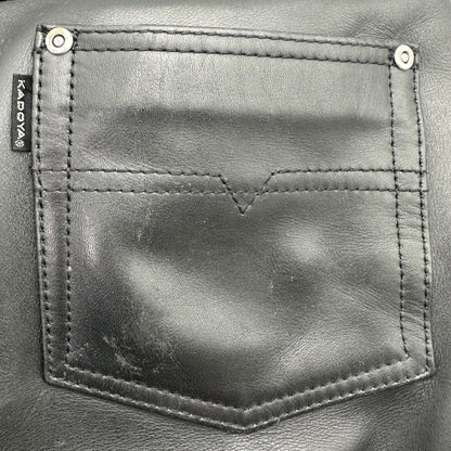 KADOYA Leather Biker Pants Black Size W30