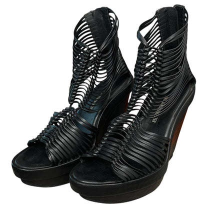 ANN DEMEULEMEESTER 12SS Wedge Sole Leather Sandals Size 37