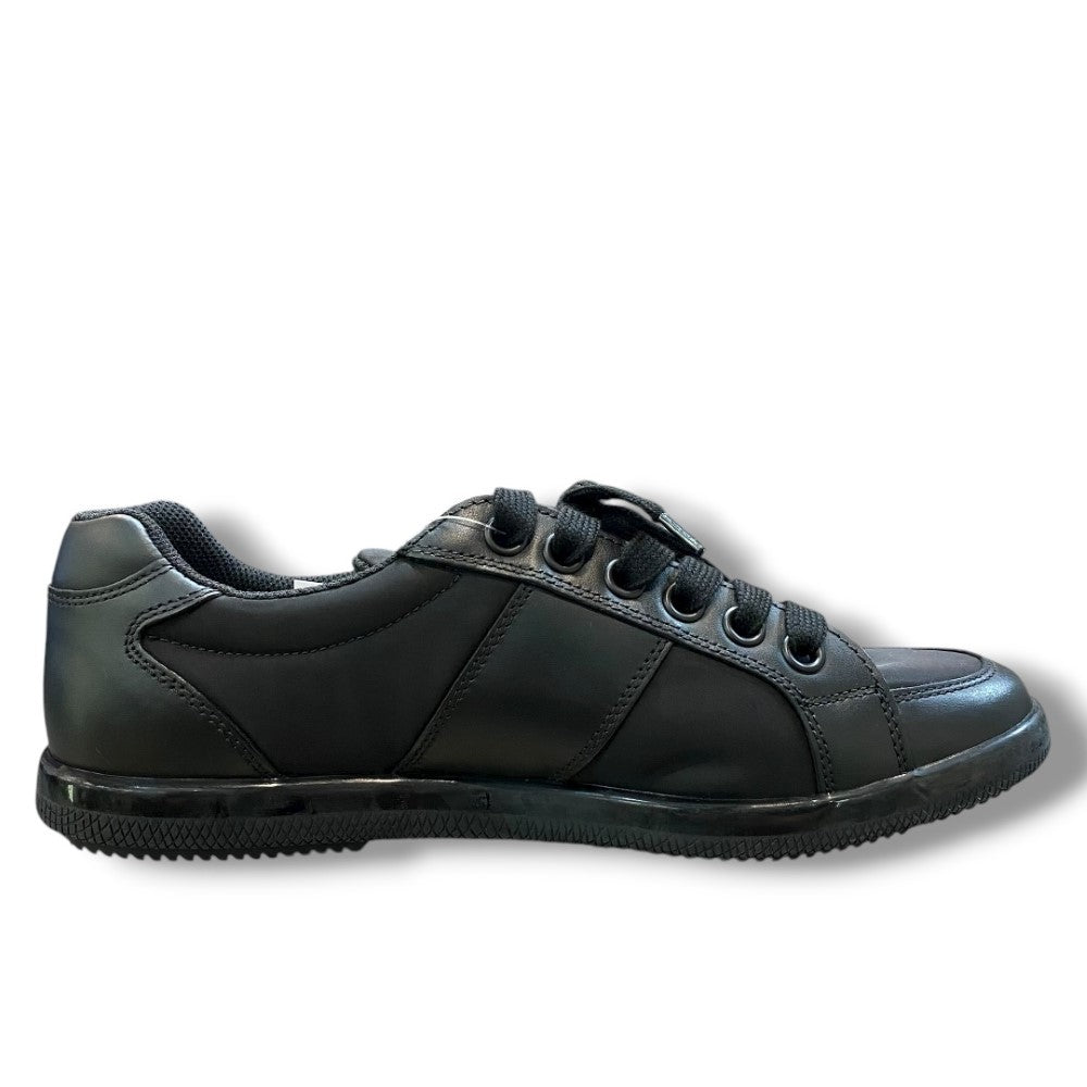 PRADA Nylon Leather Low-top Sneakers Black Size 5 1/2