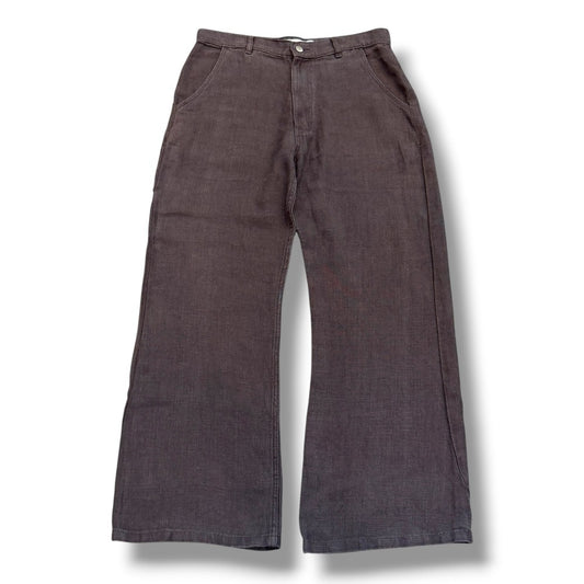 NO MAINTENANCE Baggy Carpenter Linen Pants Brown Size 32