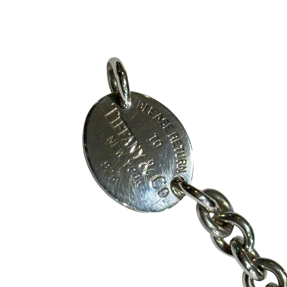 TIFFANY & CO. Round Return to Chain Silver Necklace