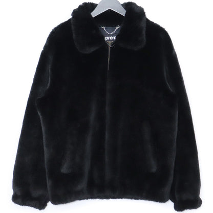 SUPREME 17SS Black Faux Fur Bomber Jacket Size S