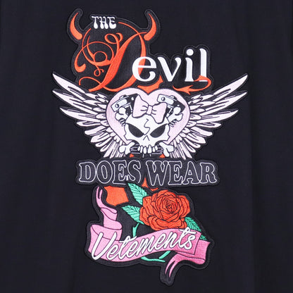 VETEMENTS Devil Wears Patched T-Shirt Black Size XS