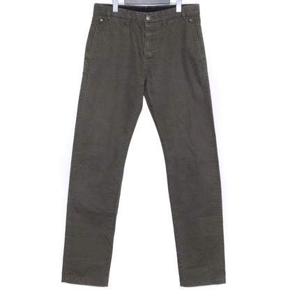 CHROME HEARTS Cross Button Leather Trim Chino Pants Size 33