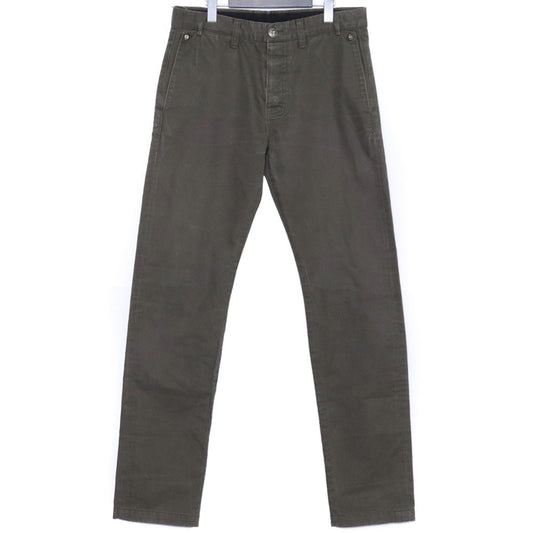 CHROME HEARTS Cross Button Leather Trim Chino Pants Size 33