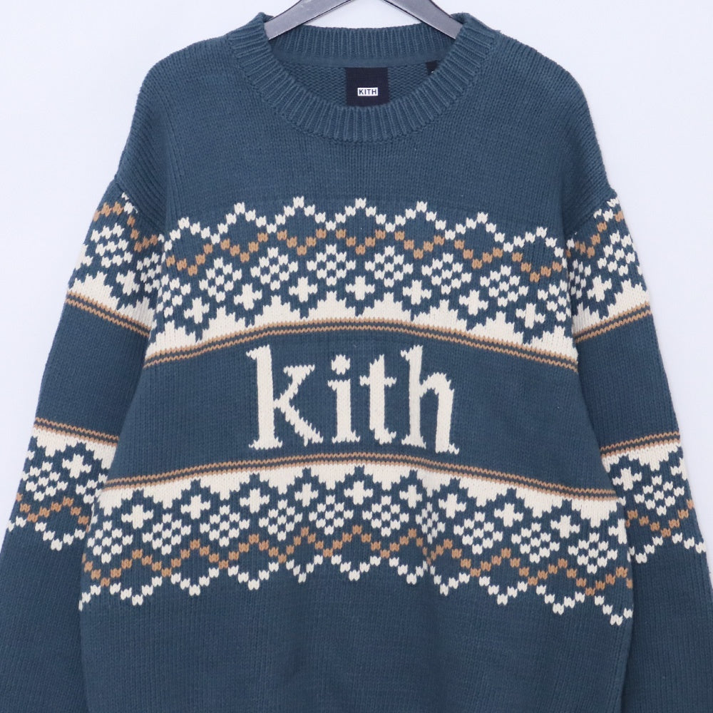 KITH 23AW Kithmas Fair Isle Sweater Multicolor Size XL
