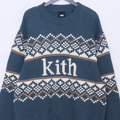 KITH 23AW Kithmas Fair Isle Sweater Multicolor Size XL