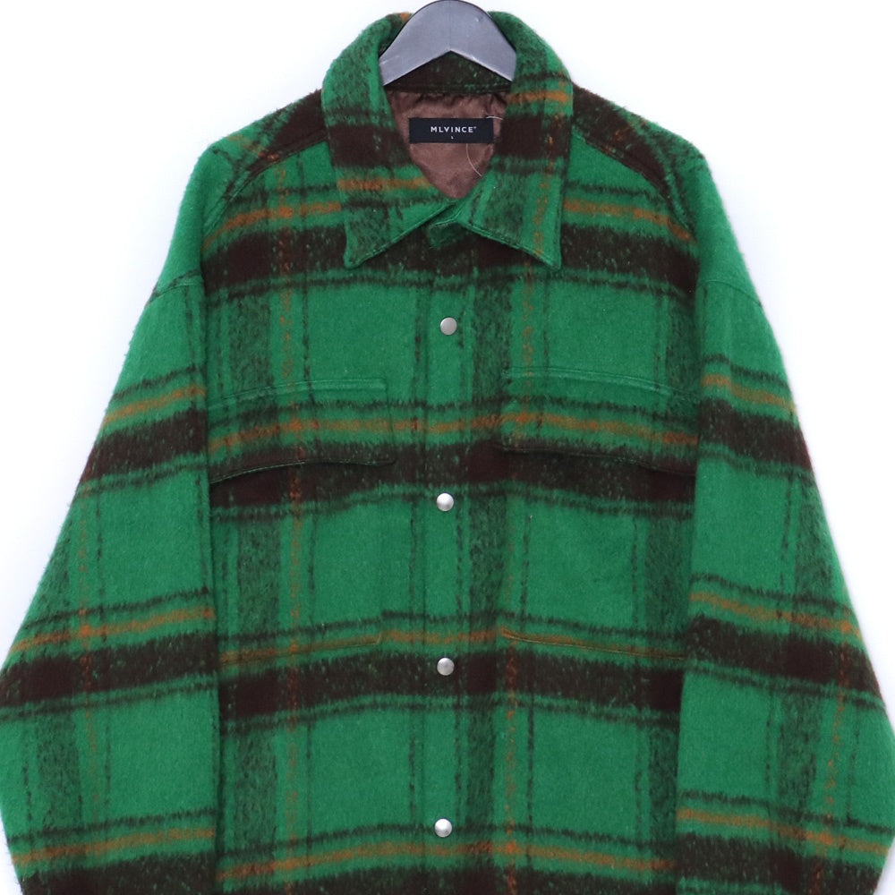 MLVINCE Oversized Check Shirt Jacket Green Size L