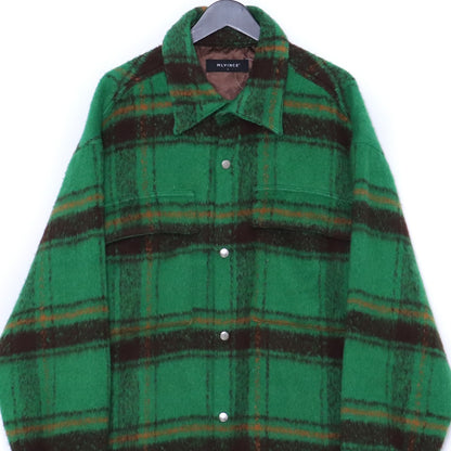 MLVINCE Oversized Check Shirt Jacket Green Size L