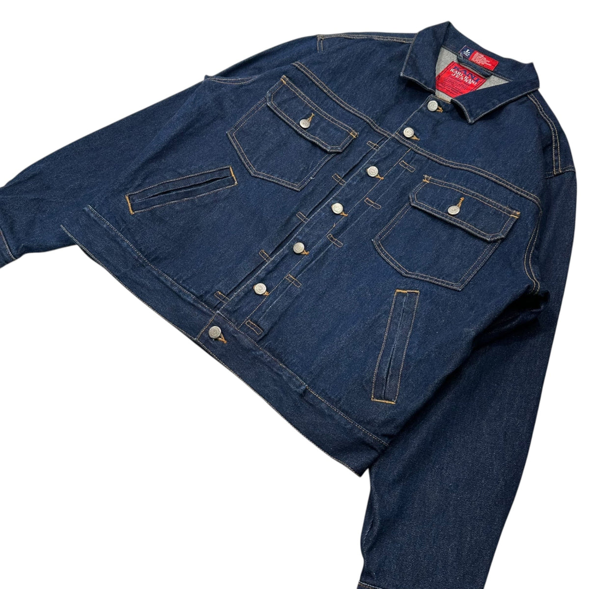 Karl Kani 90s Logo 2nd Type Denim Tracker Jacket Blue Size L
