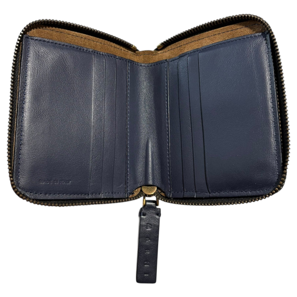 MARNI Round Zipper Leather Wallet