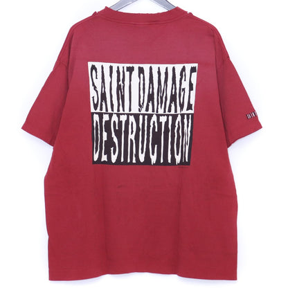 SAINT MICHAEL 25SS Printed Short Sleeve T-Shirt Red Size L