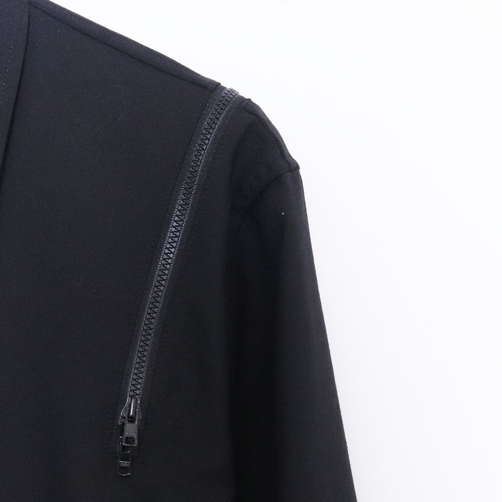 GROUND Y Wool Gabardine Zipper Shoulder Shirt Black Size 3