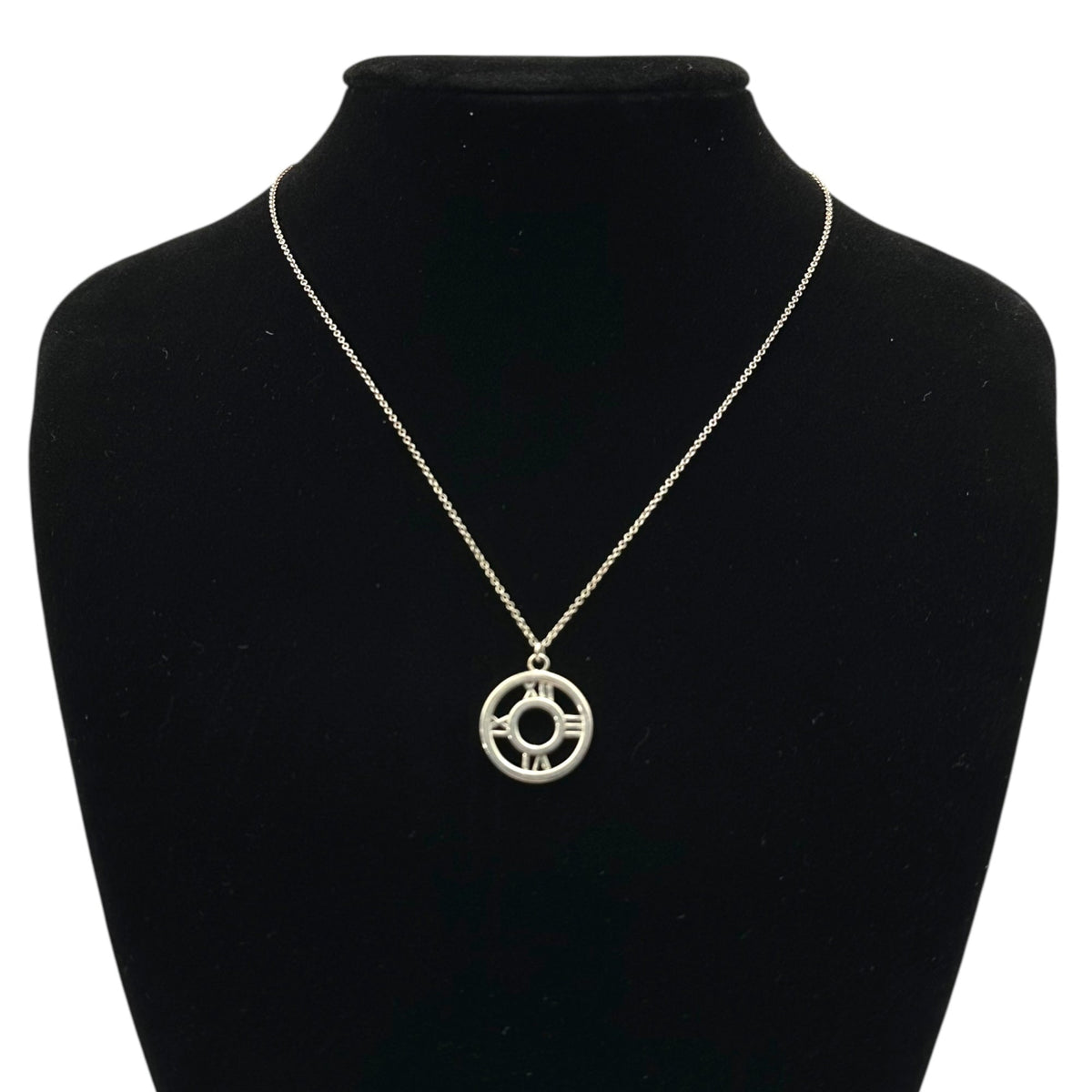 TIFFANY & CO. Atlas Open Medallion Pendant Necklace Silver