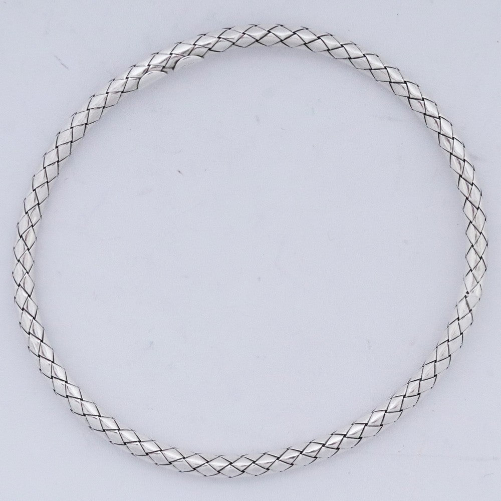 BOTTEGA VENET Intrecciato Bracelet Silver Size S