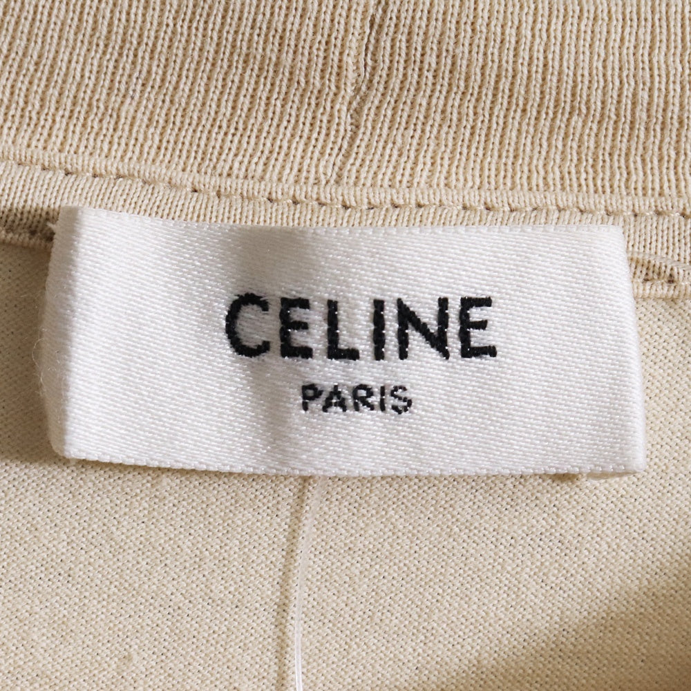 CELINE Hedi Slimane Era Loose Cotton T-Shirt Beige Size XS