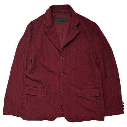 COMME des GARCONS HOMME 05AW Piqué 3-Button Wine Red Jacket Size M