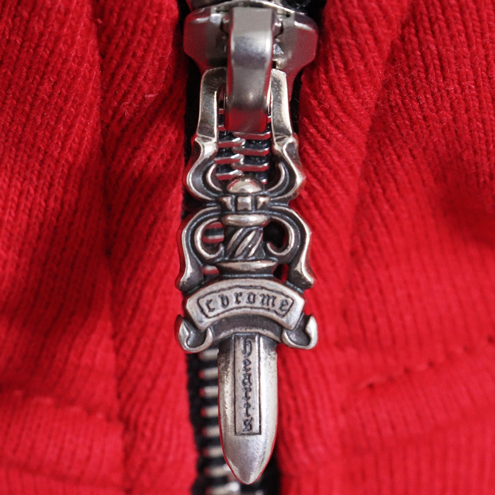 CHROME HEARTS Y NOT Cemetery Cross Sweatshirt Red Size L