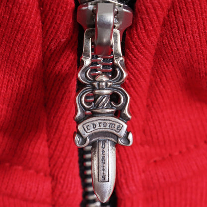 CHROME HEARTS Y NOT Cemetery Cross Sweatshirt Red Size L