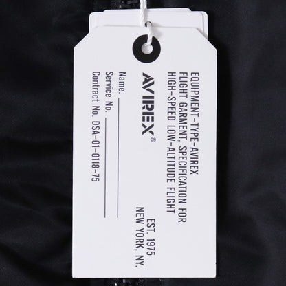 AVIREX MA-1 Commercial Logo Bomber Jacket Black Size L