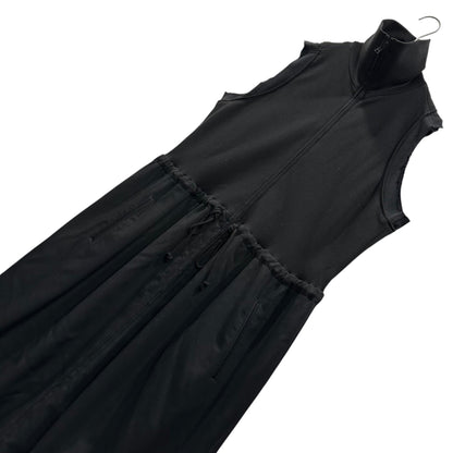 Y's 22AW Wool Gabardine Combination Dress Black Size 1