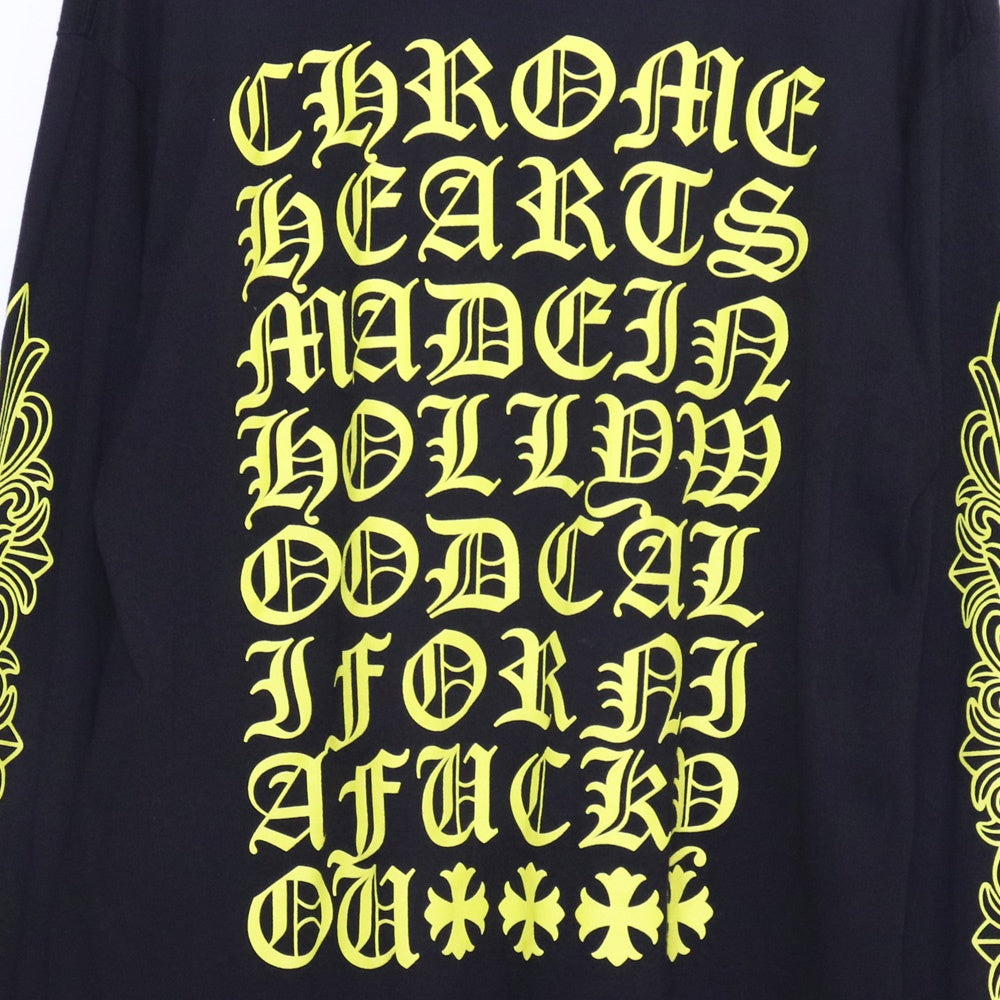 CHROME HEARTS DBL FLRL Long Sleeve T-Shirt Black Size L