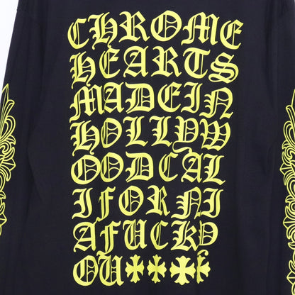 CHROME HEARTS DBL FLRL Long Sleeve T-Shirt Black Size L