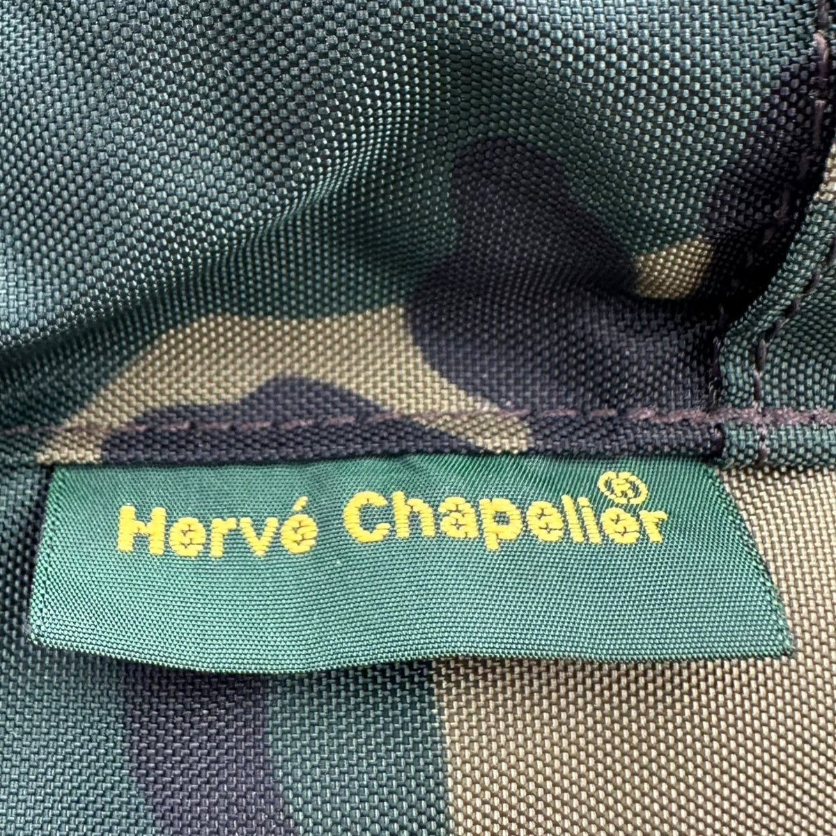 Herve Chapelier Camouflage Nylon Daypack Khaki Backpack
