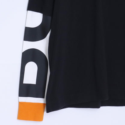 BURBERRY Layered Logo Print Long Sleeve T-Shirt Black Size M