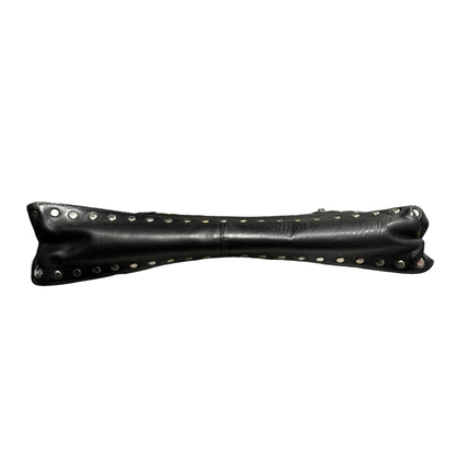 Y's Leather Stud Double-Chain Shoulder Bag