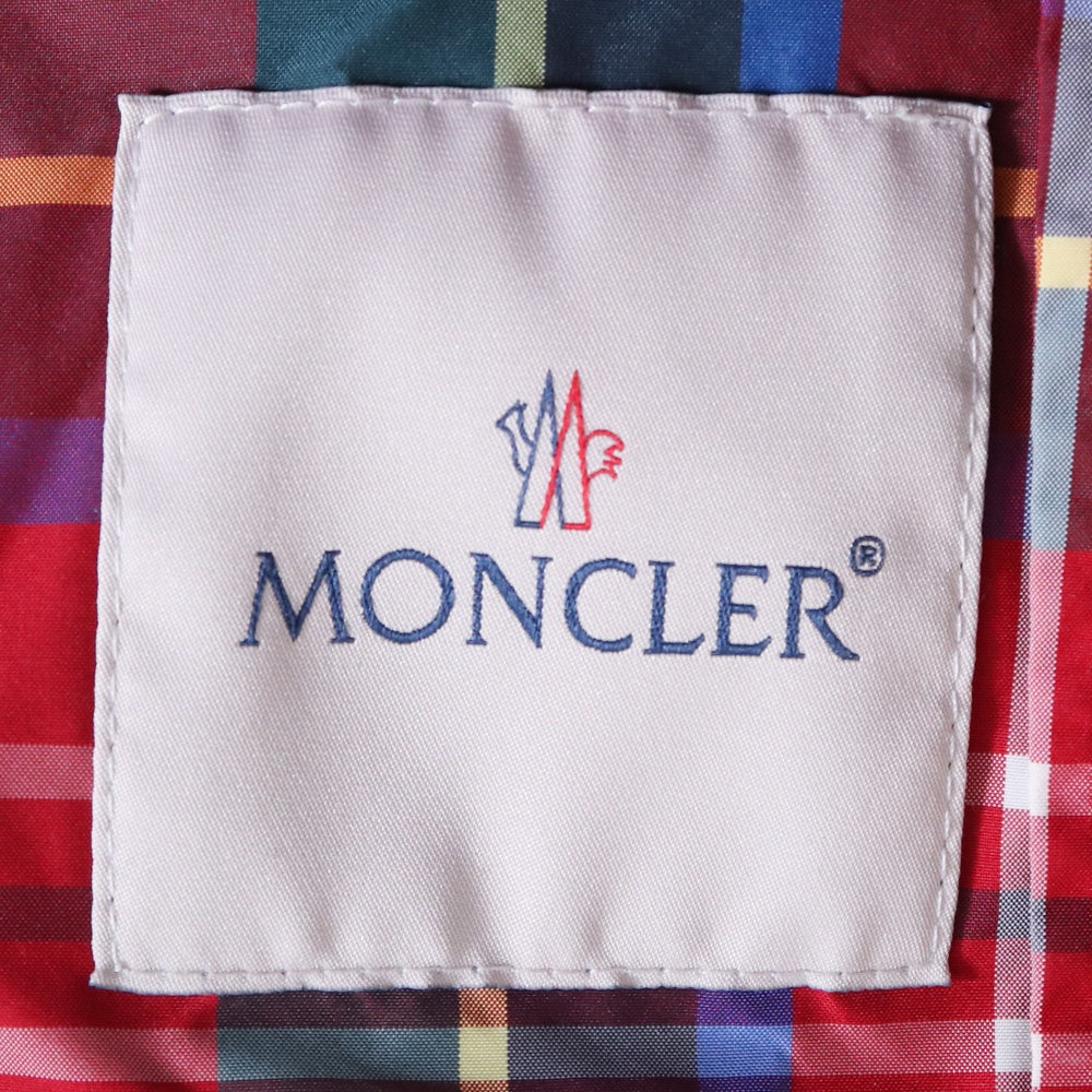 MONCLER Tartan Check Nylon Jacket Red Size 0