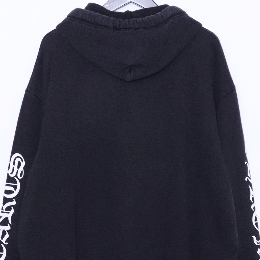 Chrome Hearts Vertical Logo Sleeve Print Hoodie Black Size L