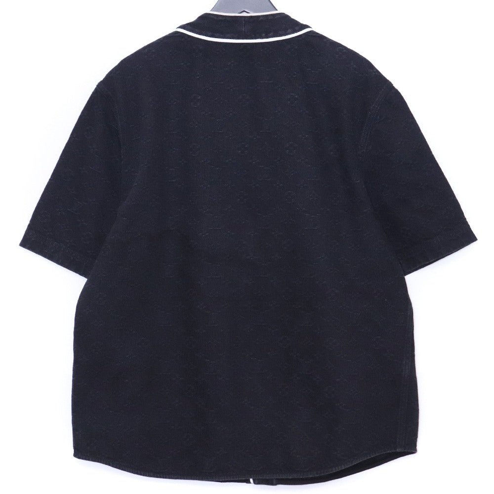 LOUIS VUITTON 23AW Monogram Denim Short Shirt Black Size L