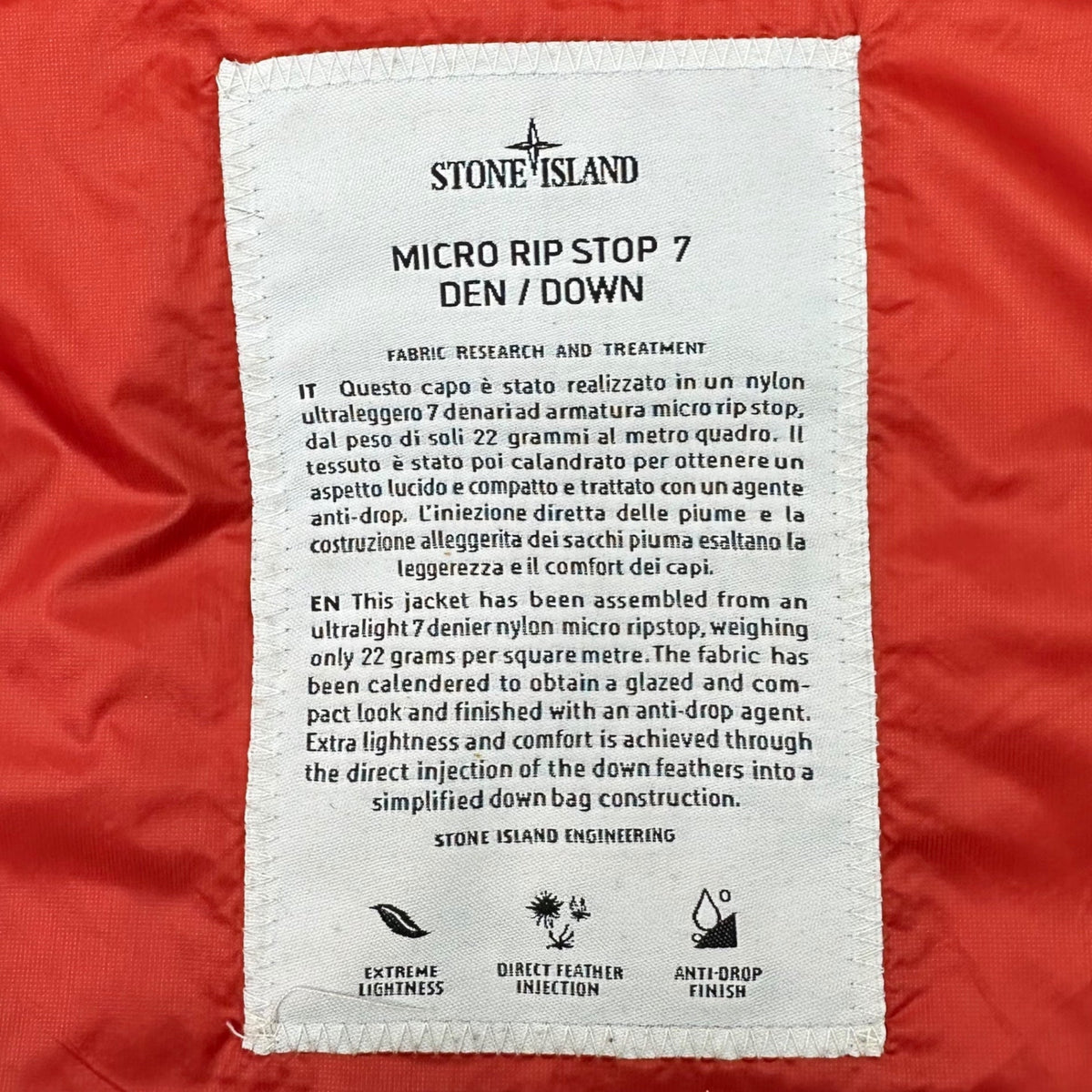 STONE ISLAND 13SS Micro Ripstop Down Vest Red Size XXL