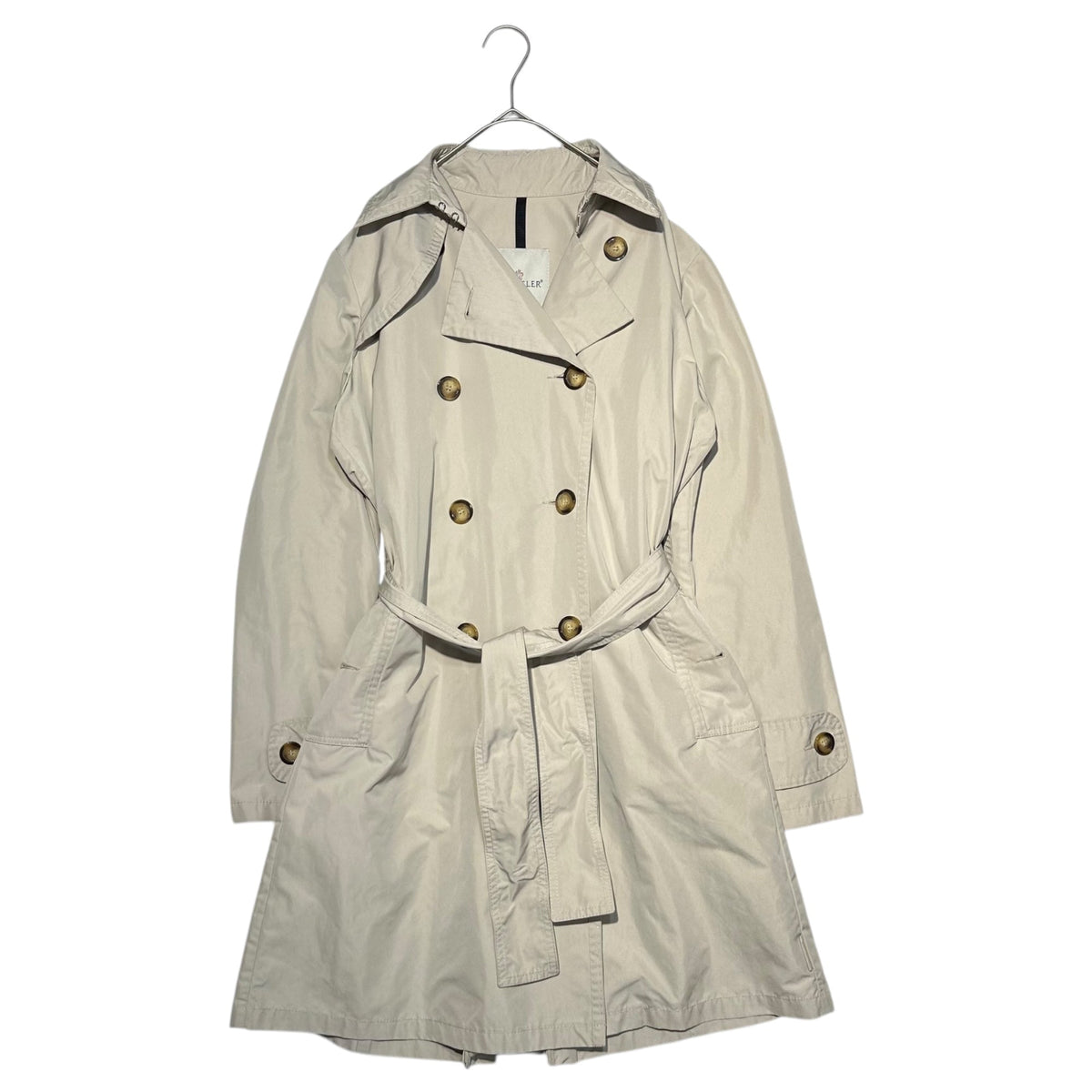 MONCLER Nylon Trench Coat Ivory Size 0
