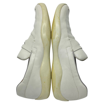 PRADA SPORT 00s America's Cup Leather Loafers White Sneakers Size 8