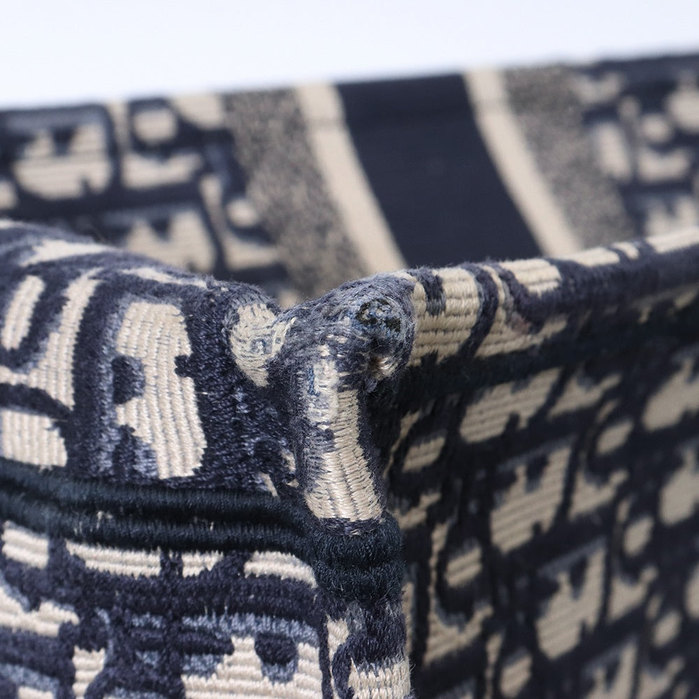 CHRISTIAN DIOR Large Oblique Canvas Bag Navy Size ONE SIZE