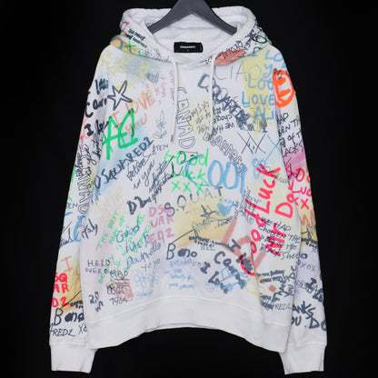 DSQUARED2 Writings Cool Hoodie White Size L