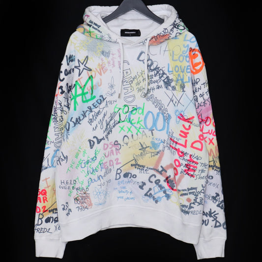 DSQUARED2 Writings Cool Hoodie White Size L