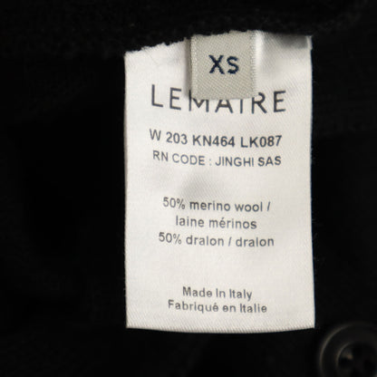 LEMAIRE Italian Long Sleeve Knit Jumpsuit Black Size XS