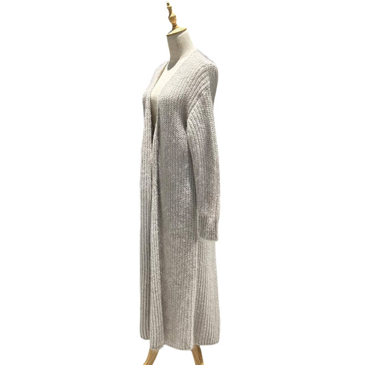 CHANEL 04AW Silk Rayon Super Long Cardigan Size 38