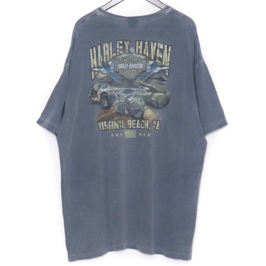HARLEY DAVIDSON Virginia Beach Band T-Shirt Blue Size 2XL