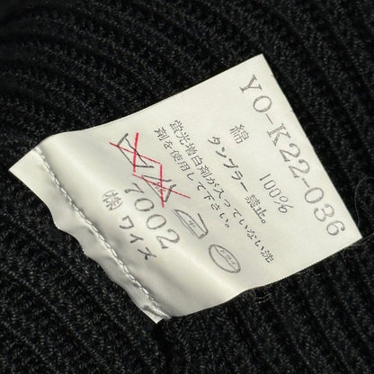 Y's 90s Buttonless Cotton Knit Cardigan Black Size FREE