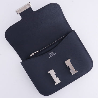 HERMES Constance Slim Bag Navy Silver Hardware Size F