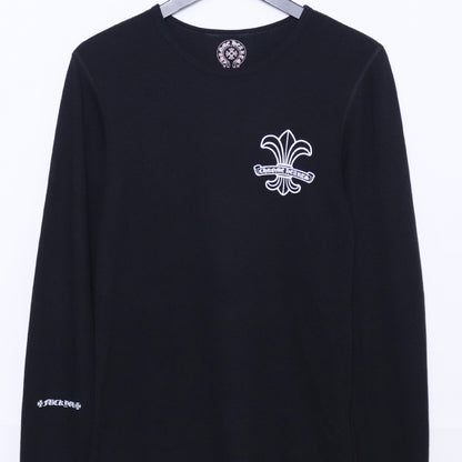 CHROME HEARTS Old BS Fleur Thermal Long Sleeve T-Shirt Black Size S